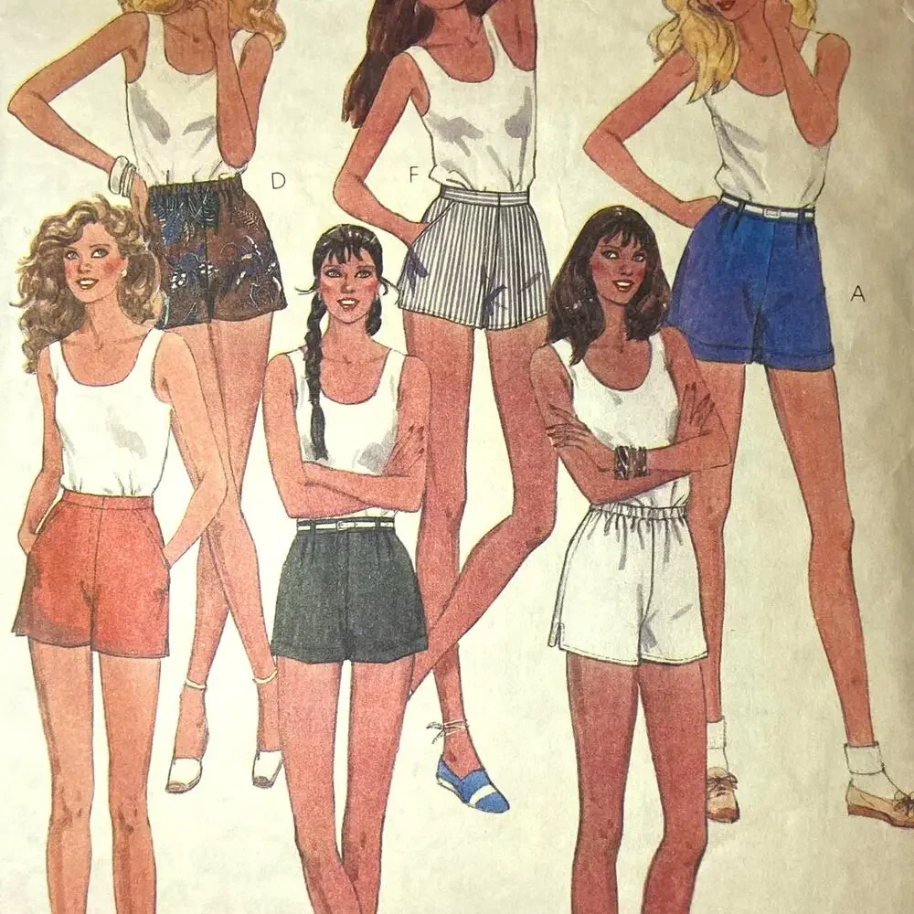 Vintage Short Pattern Miss 6 McCalls 7943 Sporty Pockets Vacation Beach Timeless
